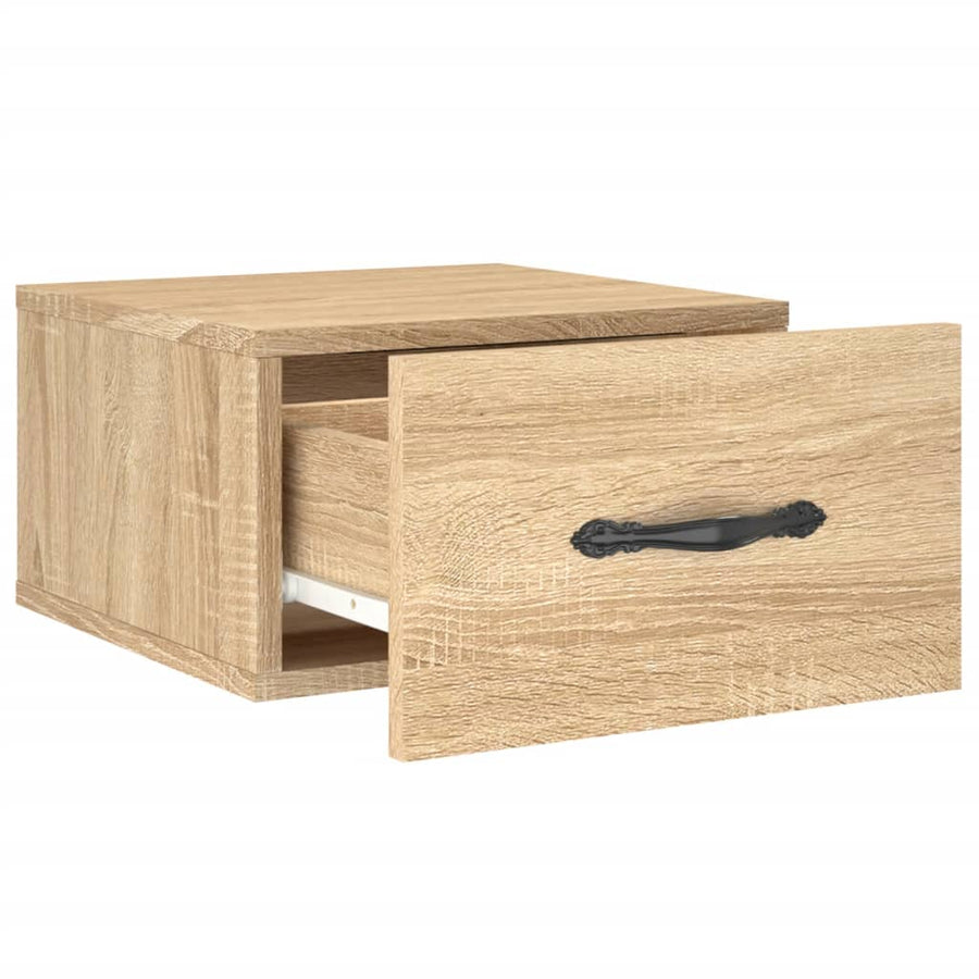 Nachtkastje Wandgemonteerd 35X35X20 Cm Kleurig 1 Sonoma eiken