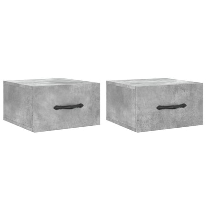 Nachtkastjes 2 St Wandgemonteerd 35X35X20 Cm Betongrijs
