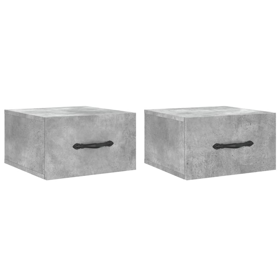 Nachtkastjes 2 St Wandgemonteerd 35X35X20 Cm Betongrijs