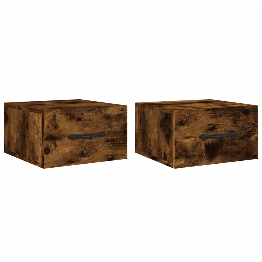 Nachtkastjes Wandgemonteerd 35X35X20 Cm Kleur 1 Gerookt eiken