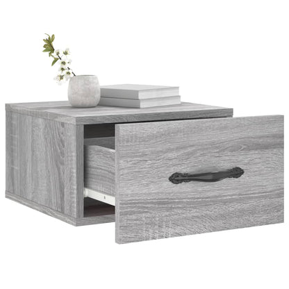 Nachtkastje Wandgemonteerd 35X35X20 Cm Grijs Sonoma Eikenkleur