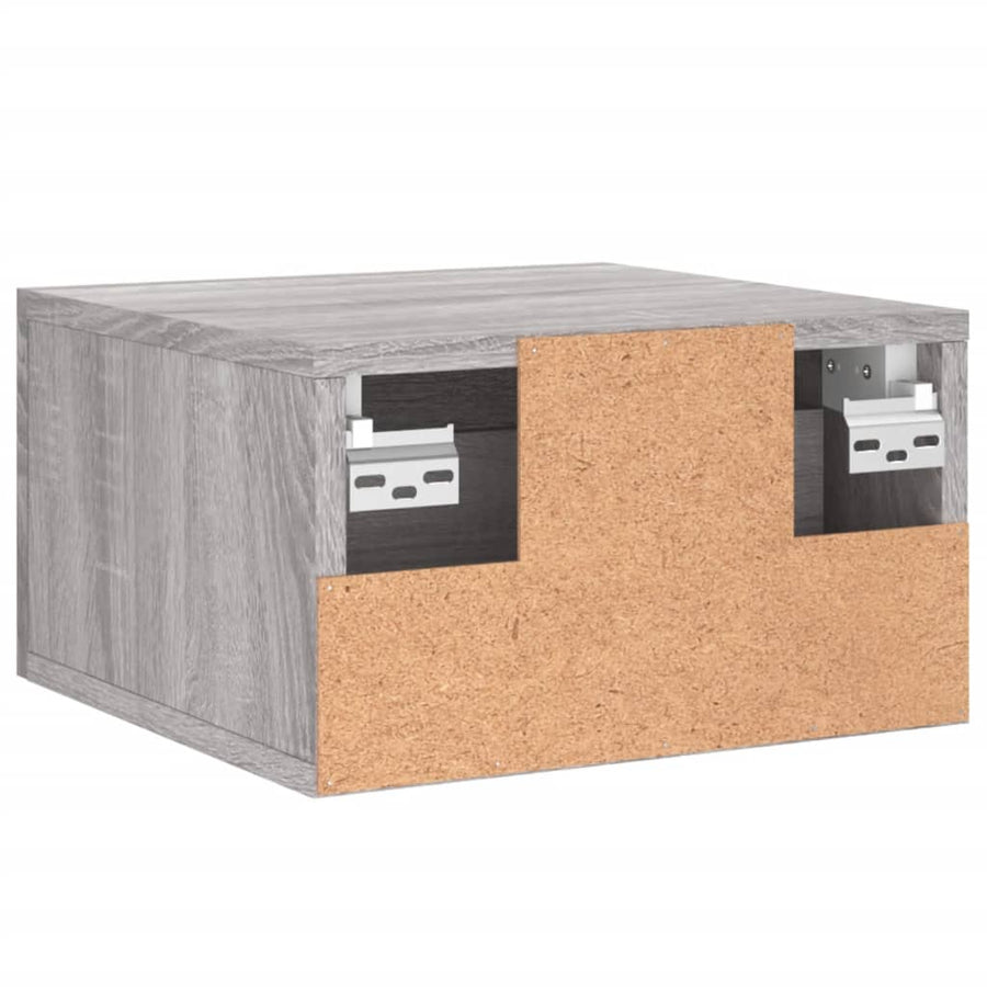 Nachtkastje Wandgemonteerd 35X35X20 Cm Grijs Sonoma Eikenkleur