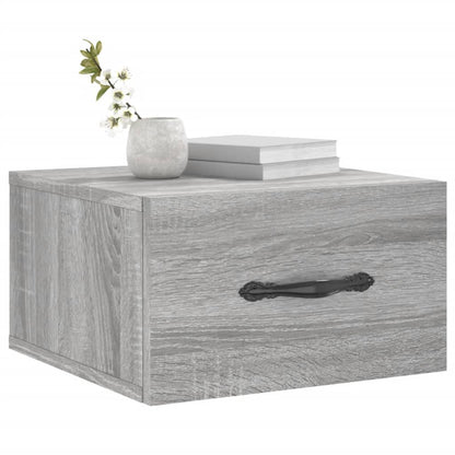 Nachtkastjes 2 St Wandgemonteerd 35X35X20 Cm Grijs Sonoma Eiken