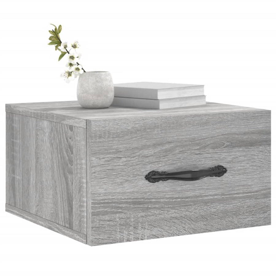 Nachtkastjes 2 St Wandgemonteerd 35X35X20 Cm Grijs Sonoma Eiken