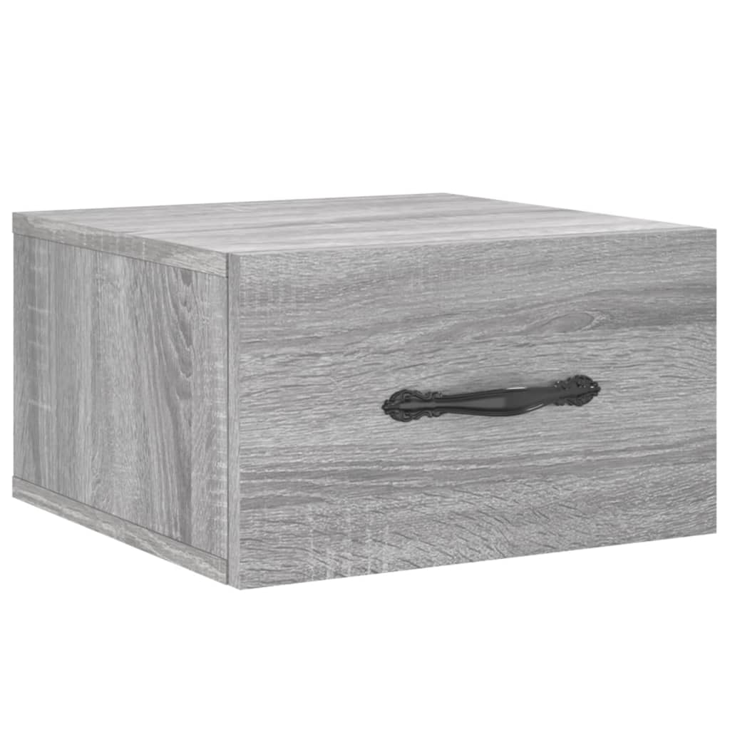 Nachtkastjes 2 St Wandgemonteerd 35X35X20 Cm Grijs Sonoma Eiken
