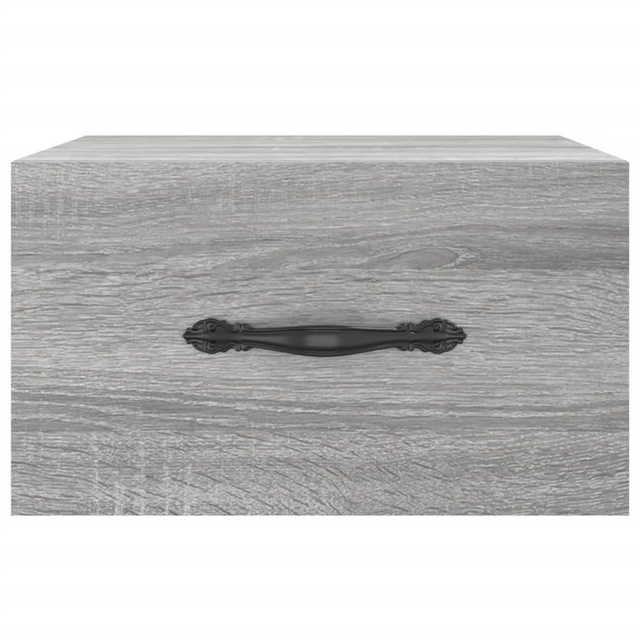 Nachtkastjes 2 St Wandgemonteerd 35X35X20 Cm Grijs Sonoma Eiken