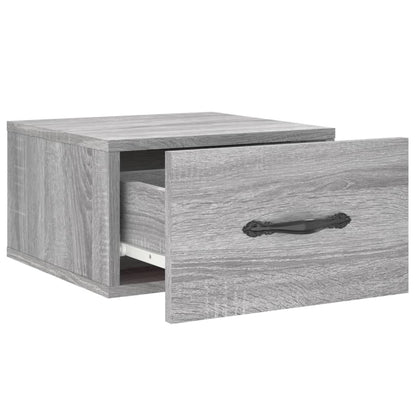 Nachtkastjes 2 St Wandgemonteerd 35X35X20 Cm Grijs Sonoma Eiken