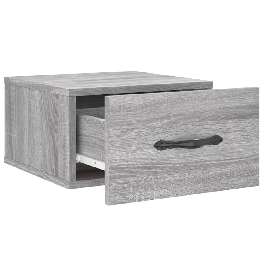 Nachtkastjes 2 St Wandgemonteerd 35X35X20 Cm Grijs Sonoma Eiken