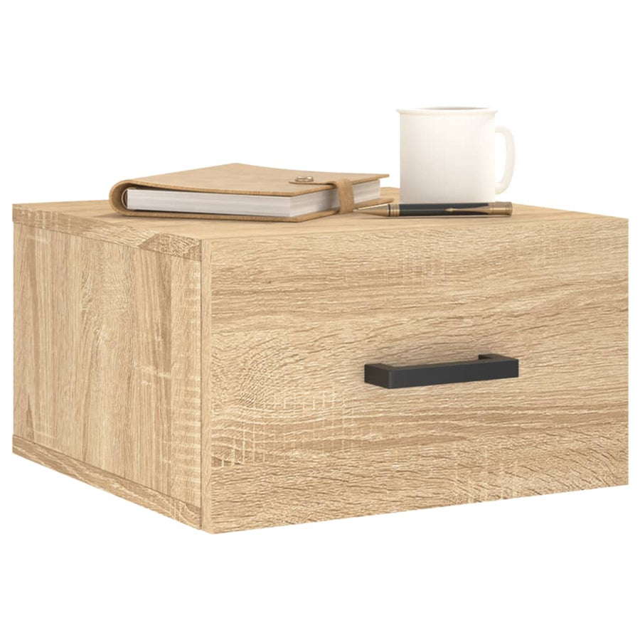Nachtkastje Wandgemonteerd 35X35X20 Cm Kleurig 1 Sonoma eiken
