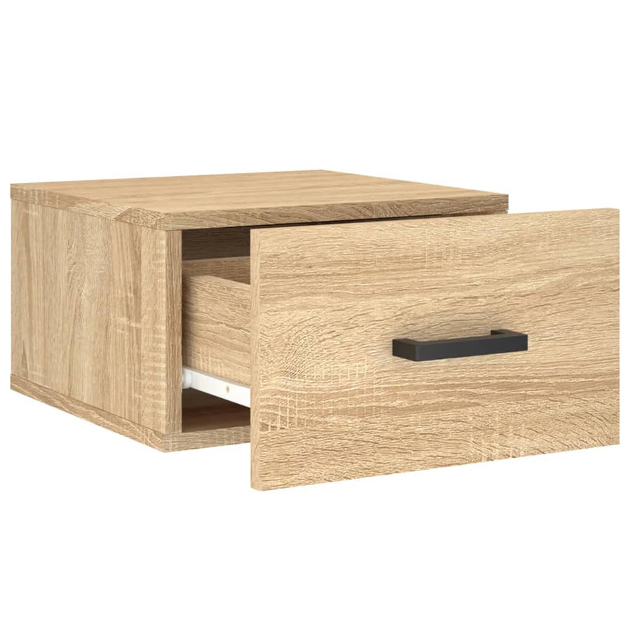 Nachtkastje Wandgemonteerd 35X35X20 Cm Kleurig 1 Sonoma eiken