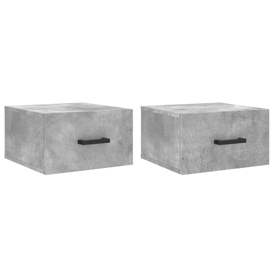 Nachtkastjes 2 St Wandgemonteerd 35X35X20 Cm Betongrijs