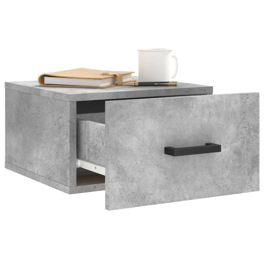 Nachtkastjes 2 St Wandgemonteerd 35X35X20 Cm Betongrijs