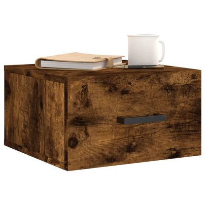 Nachtkastjes 2 St Wandgemonteerd 35X35X20 Cm Gerookt Eikenkleur