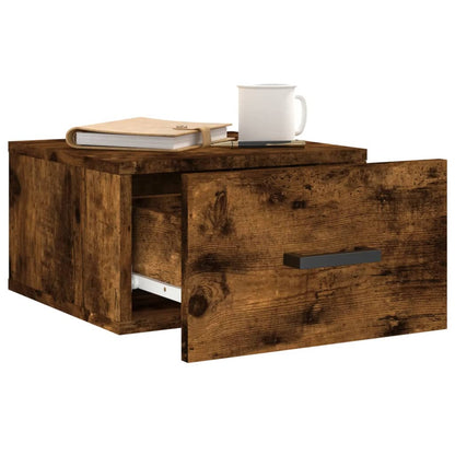 Nachtkastjes 2 St Wandgemonteerd 35X35X20 Cm Gerookt Eikenkleur
