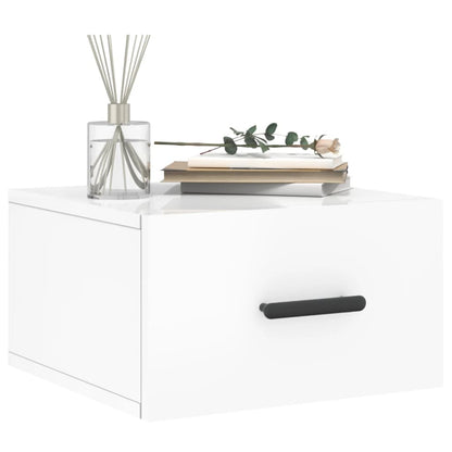 Nachtkastjes 2 St Wandgemonteerd 35X35X20 Cm Hoogglans Wit