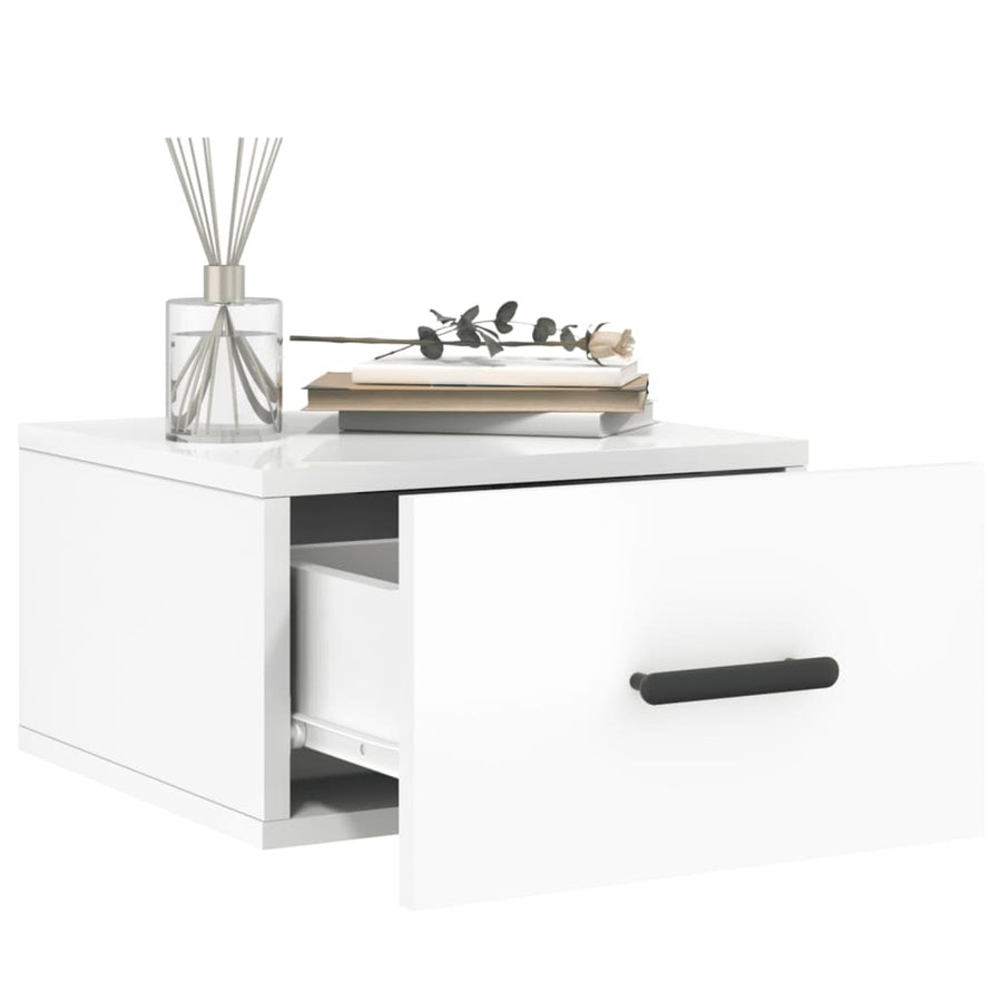 Nachtkastjes 2 St Wandgemonteerd 35X35X20 Cm Hoogglans Wit