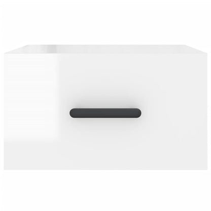 Nachtkastjes 2 St Wandgemonteerd 35X35X20 Cm Hoogglans Wit