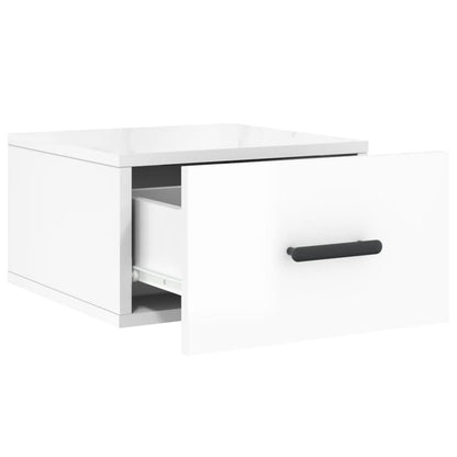 Nachtkastjes 2 St Wandgemonteerd 35X35X20 Cm Hoogglans Wit