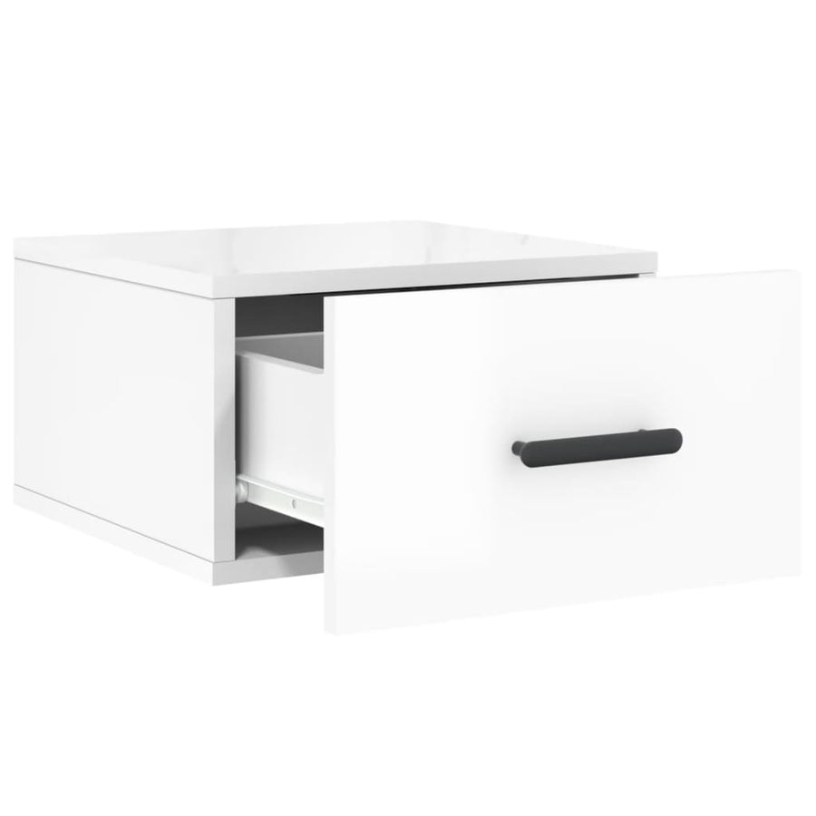Nachtkastjes 2 St Wandgemonteerd 35X35X20 Cm Hoogglans Wit