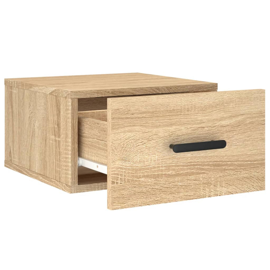 Nachtkastje Wandgemonteerd 35X35X20 Cm Kleurig 1 Sonoma eiken