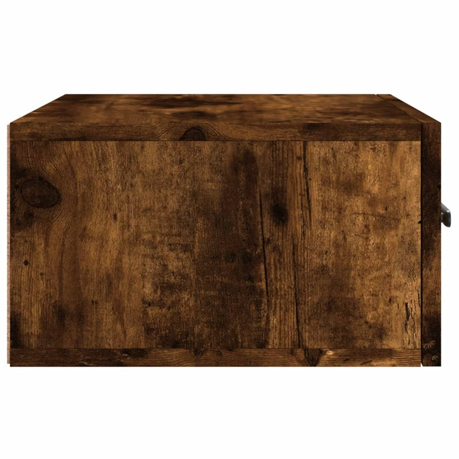 Nachtkastje Wandgemonteerd 35X35X20 Cm Gerookt Eikenkleurig
