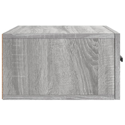 Nachtkastje Wandgemonteerd 35X35X20 Cm Eikenkleur 1 Grijs sonoma
