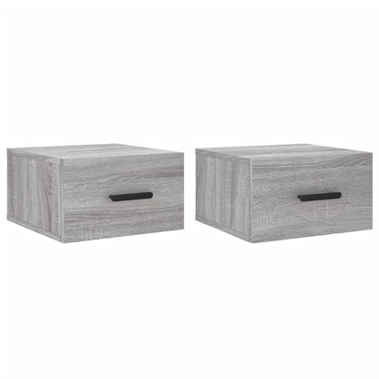 Nachtkastjes 2 St Wandgemonteerd 35X35X20 Cm Grijs Sonoma Eiken