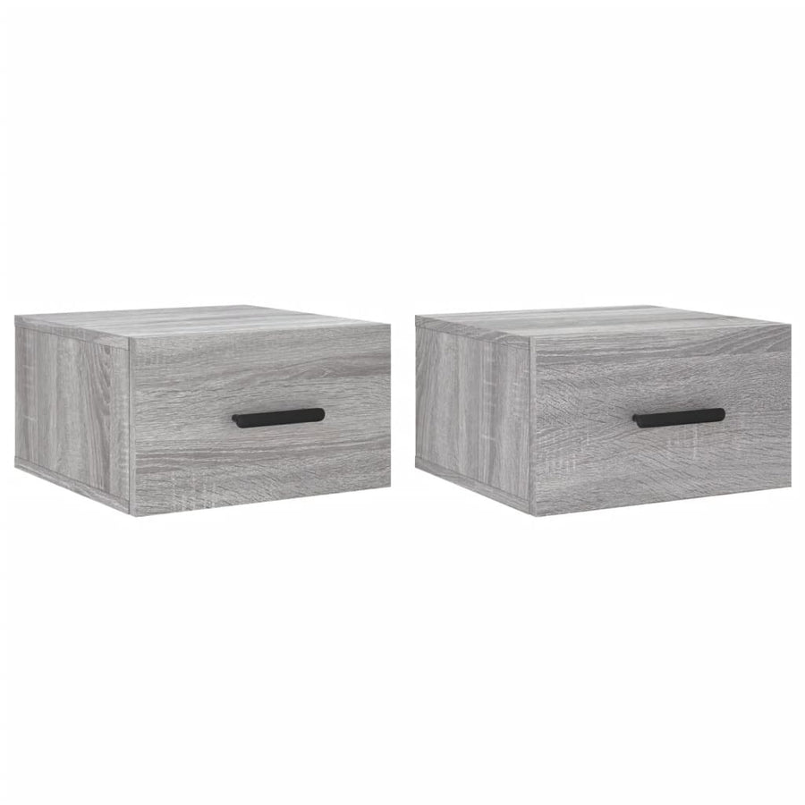 Nachtkastjes 2 St Wandgemonteerd 35X35X20 Cm Grijs Sonoma Eiken