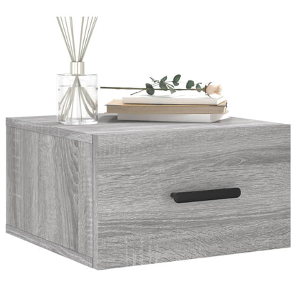 Nachtkastjes 2 St Wandgemonteerd 35X35X20 Cm Grijs Sonoma Eiken