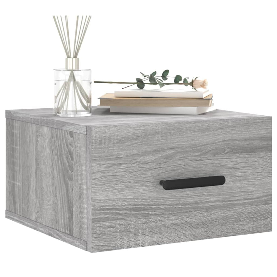 Nachtkastjes 2 St Wandgemonteerd 35X35X20 Cm Grijs Sonoma Eiken