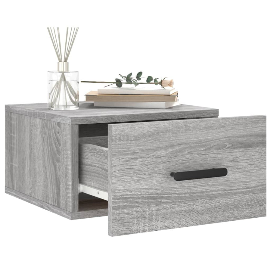 Nachtkastjes 2 St Wandgemonteerd 35X35X20 Cm Grijs Sonoma Eiken