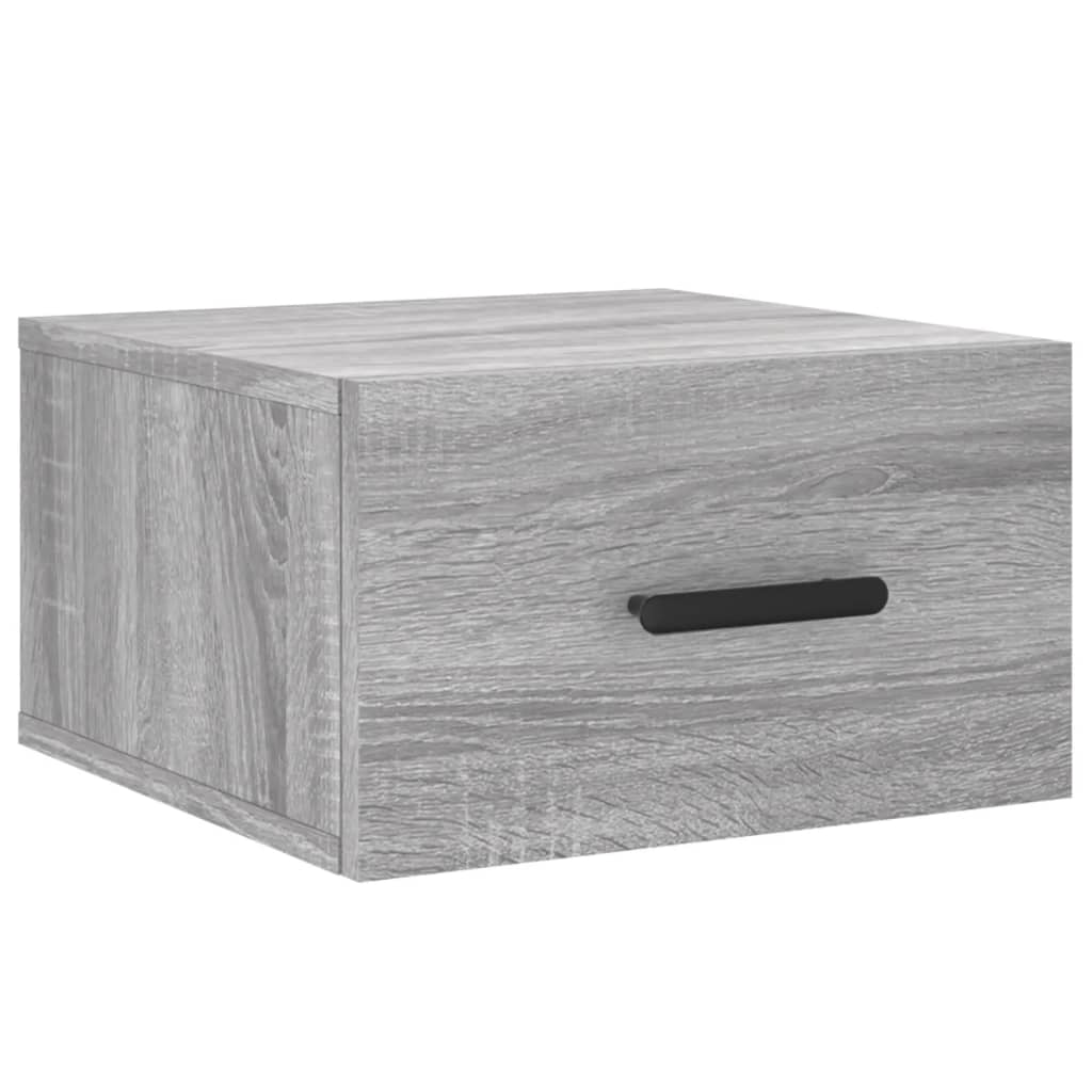 Nachtkastjes 2 St Wandgemonteerd 35X35X20 Cm Grijs Sonoma Eiken