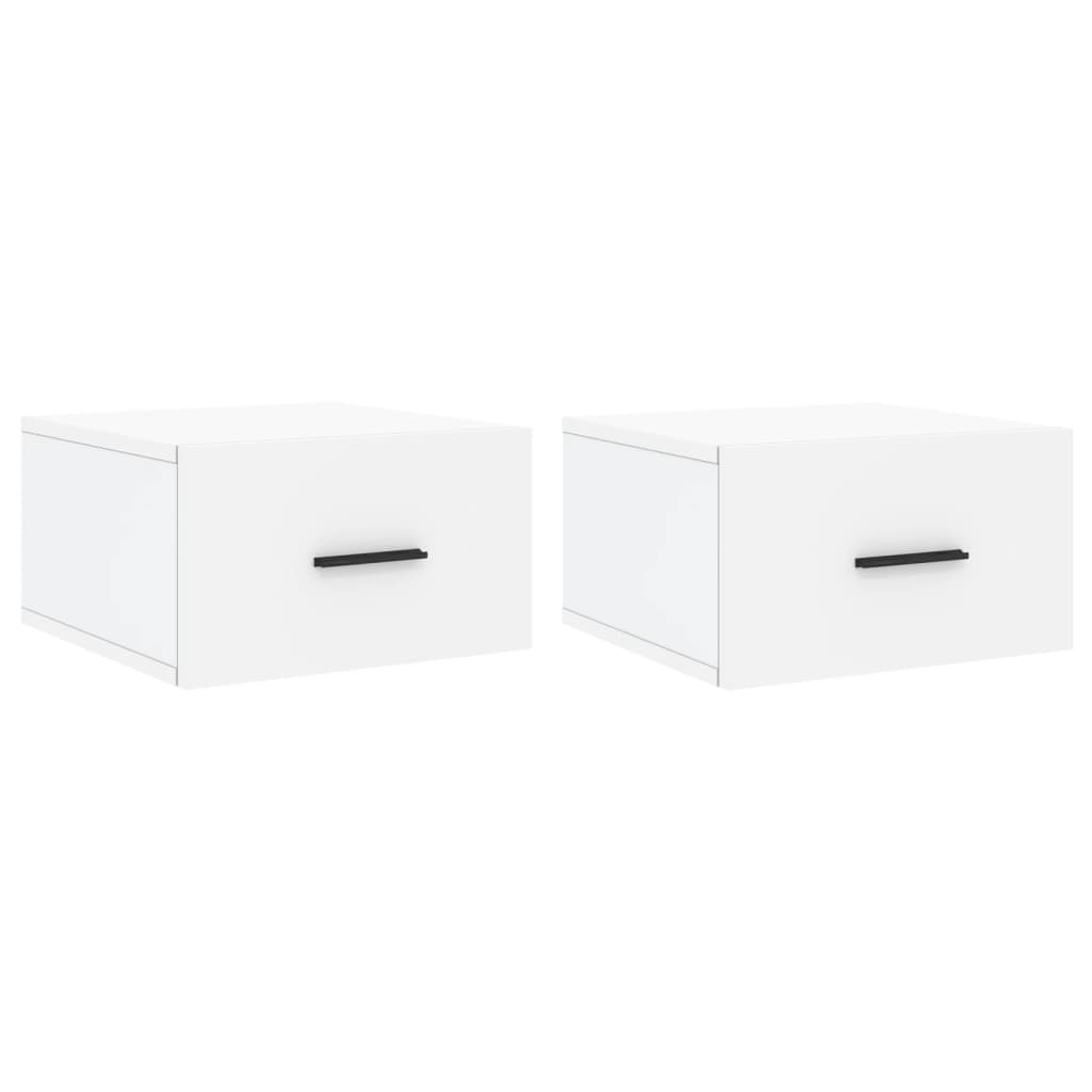 Nachtkastjes 2 St Wandgemonteerd 35X35X20 Cm Wit