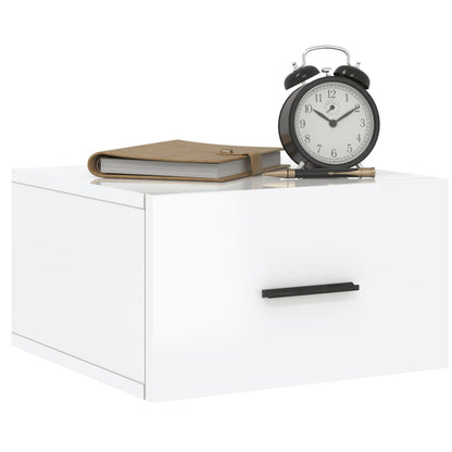 Nachtkastjes 2 St Wandgemonteerd 35X35X20 Cm Hoogglans Wit