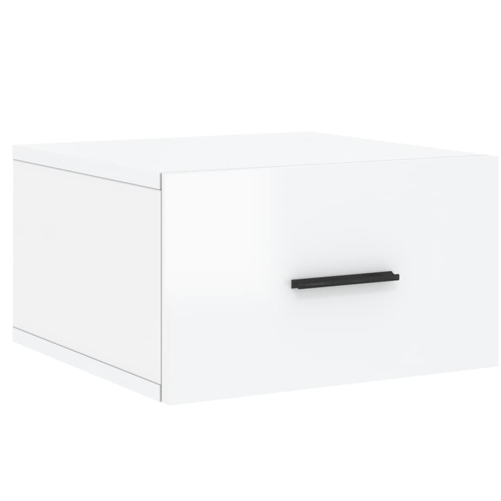 Nachtkastjes 2 St Wandgemonteerd 35X35X20 Cm Hoogglans Wit