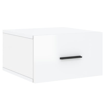 Nachtkastjes 2 St Wandgemonteerd 35X35X20 Cm Hoogglans Wit
