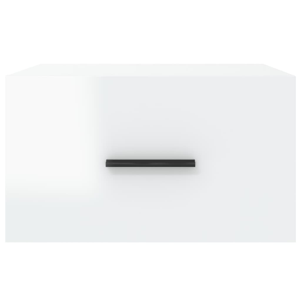 Nachtkastjes 2 St Wandgemonteerd 35X35X20 Cm Hoogglans Wit