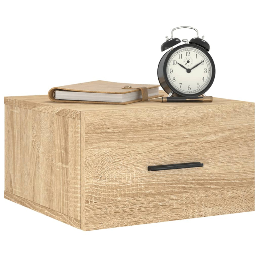 Nachtkastje Wandgemonteerd 35X35X20 Cm Kleurig 1 Sonoma eiken