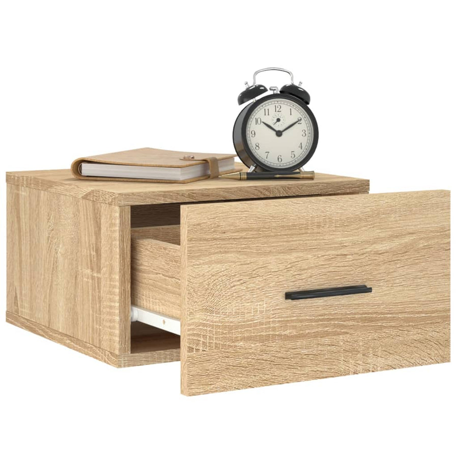 Nachtkastje Wandgemonteerd 35X35X20 Cm Kleurig 1 Sonoma eiken