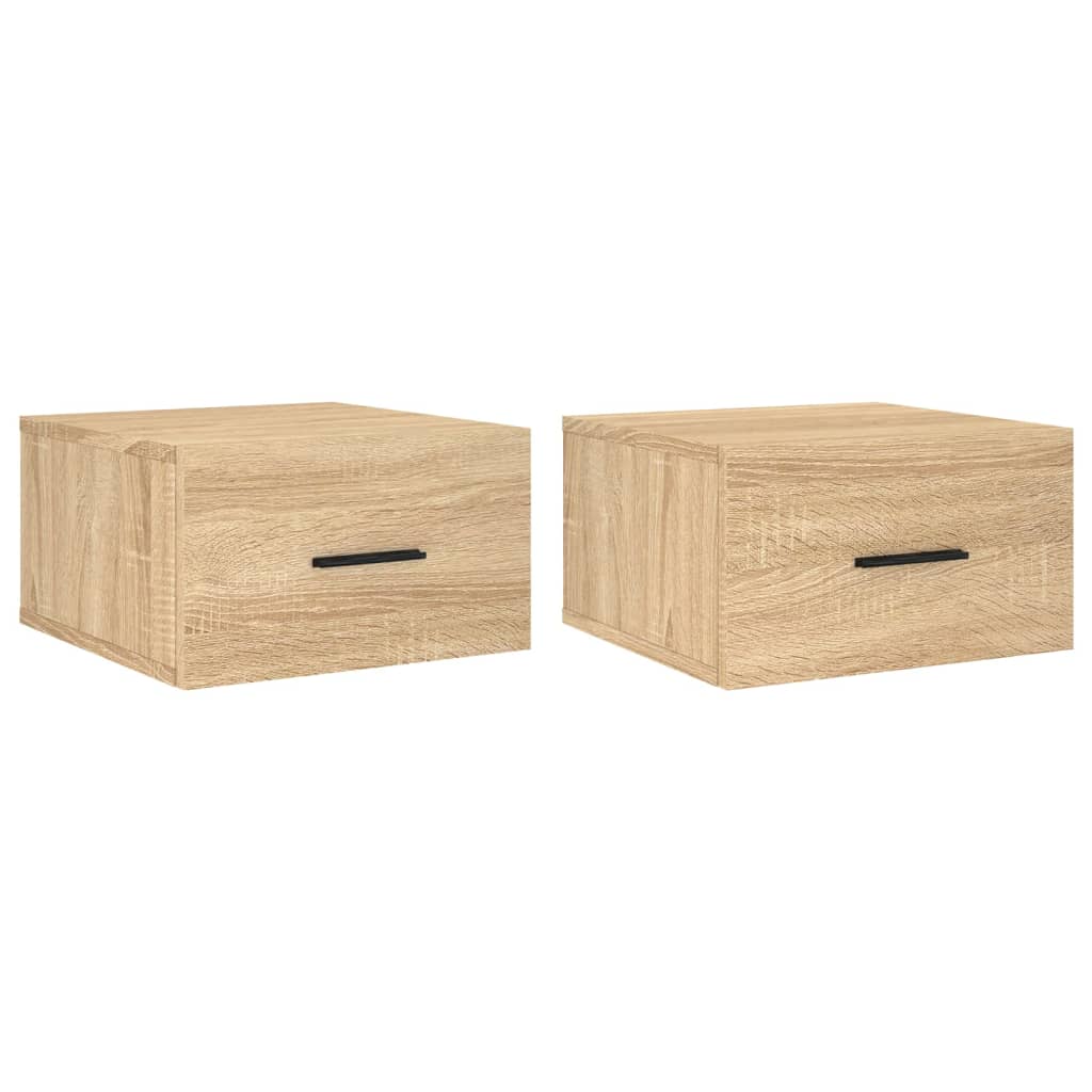 Nachtkastjes 2 st wandgemonteerd 35x35x20 cm sonoma eikenkleur