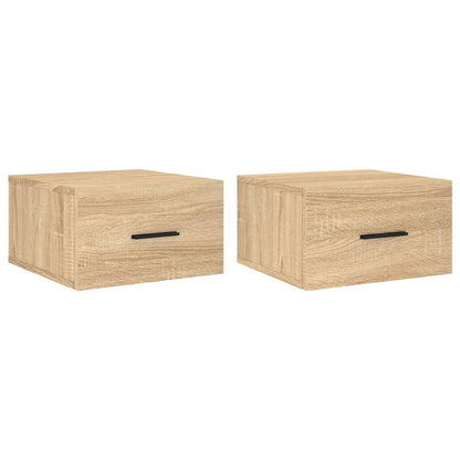 Nachtkastjes 2 st wandgemonteerd 35x35x20 cm sonoma eikenkleur