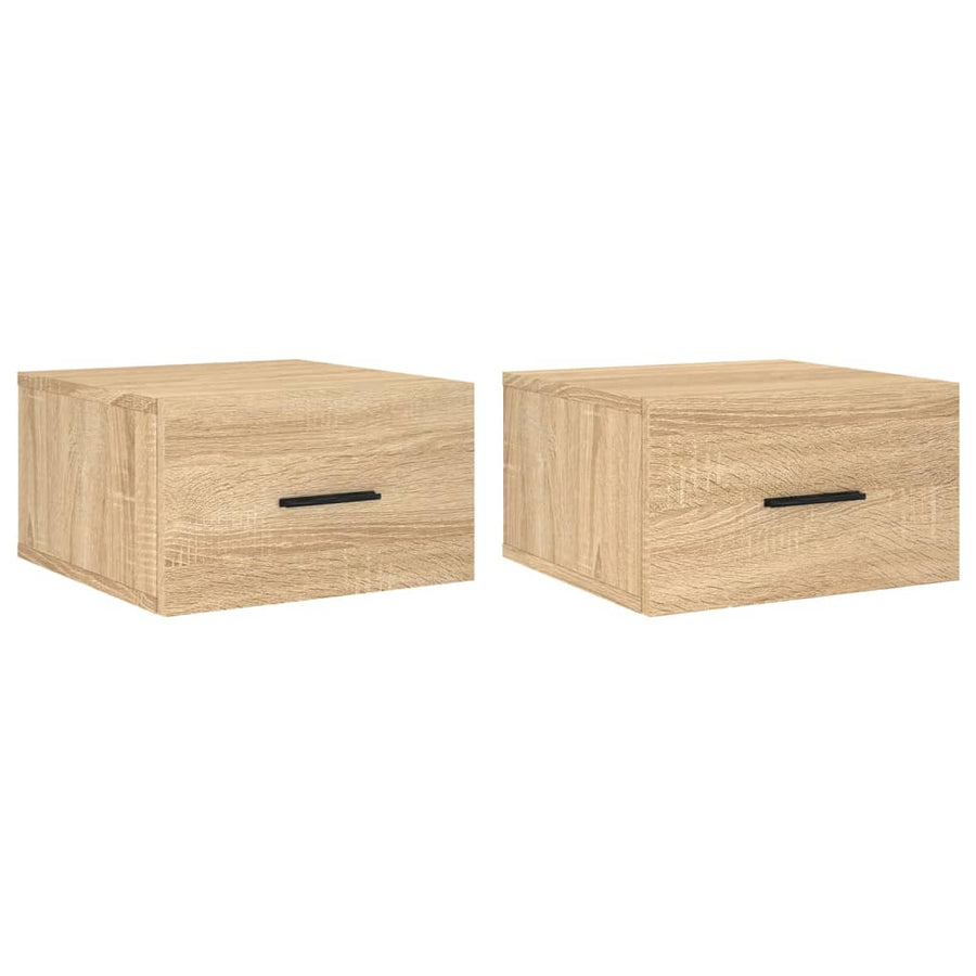 Nachtkastjes 2 st wandgemonteerd 35x35x20 cm sonoma eikenkleur