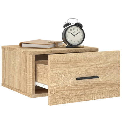Nachtkastjes 2 st wandgemonteerd 35x35x20 cm sonoma eikenkleur