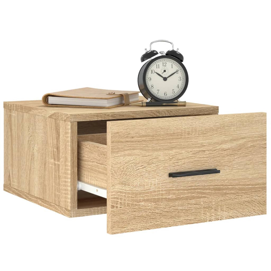 Nachtkastjes 2 st wandgemonteerd 35x35x20 cm sonoma eikenkleur