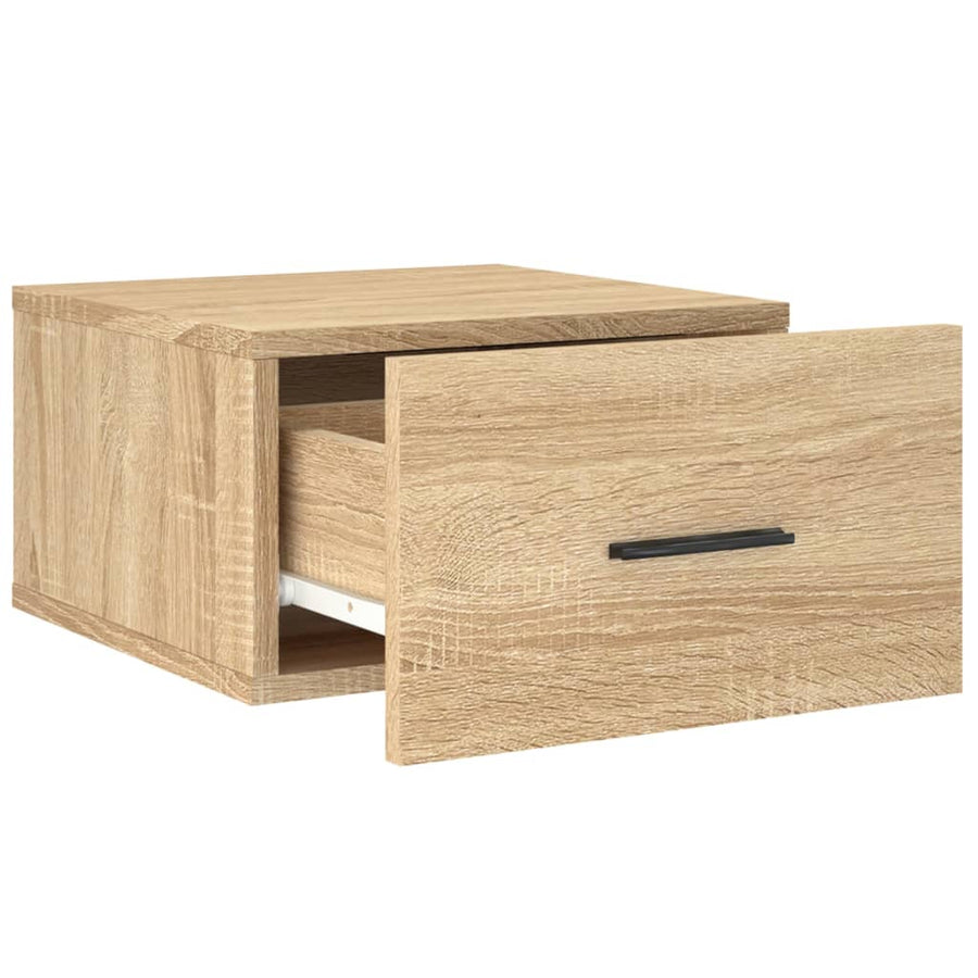 Nachtkastjes 2 st wandgemonteerd 35x35x20 cm sonoma eikenkleur