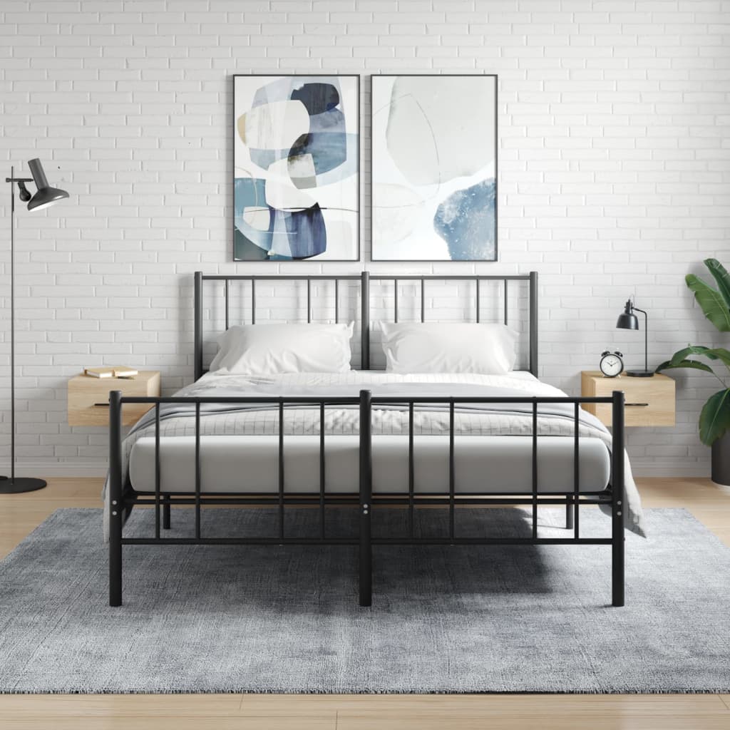 Nachtkastjes 2 st wandgemonteerd 35x35x20 cm sonoma eikenkleur