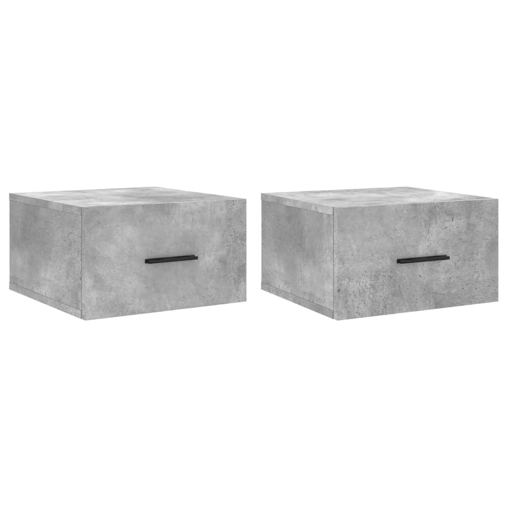 Nachtkastjes 2 St Wandgemonteerd 35X35X20 Cm Betongrijs