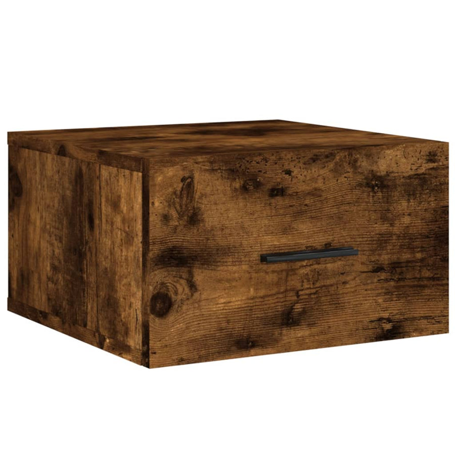Nachtkastjes 2 St Wandgemonteerd 35X35X20 Cm Gerookt Eikenkleur