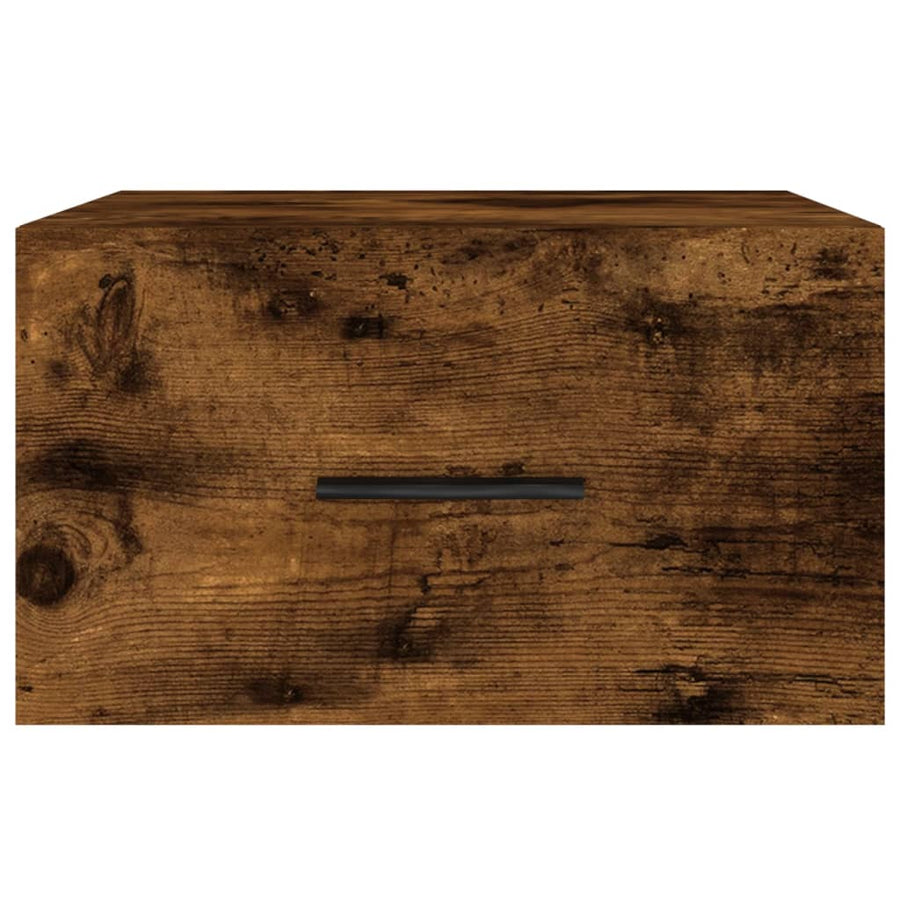 Nachtkastjes 2 St Wandgemonteerd 35X35X20 Cm Gerookt Eikenkleur
