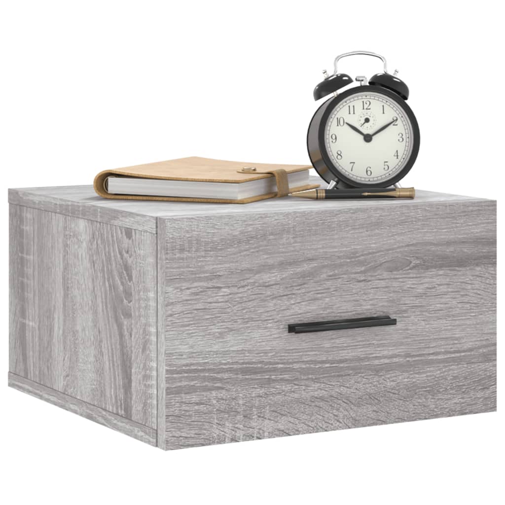 Nachtkastje wandgemonteerd 35x35x20 cm grijs sonoma eikenkleur